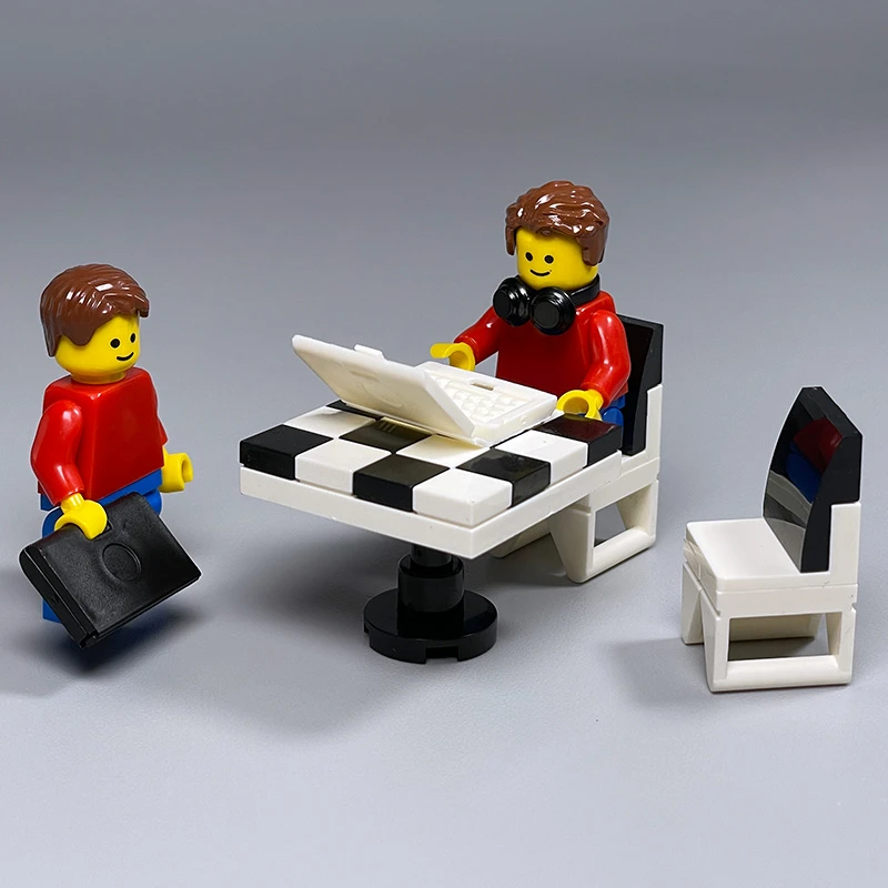 MOC小颗粒积木人仔工具手提笔记本电脑18659 4527063 62698书桌