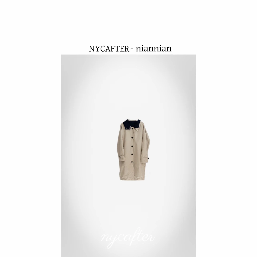 双面穿连帽风衣中长款外套2777