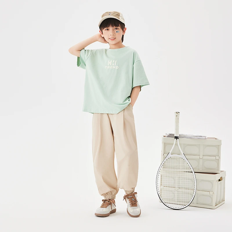 雪中飞童装儿童夏款束脚裤百搭宽松阔腿裤中童X40912551FT