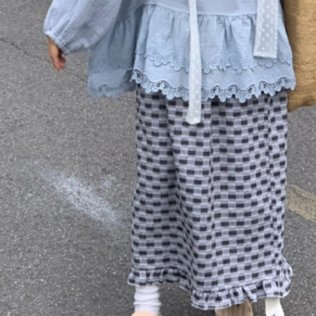 /大大/今囍家/25053#日系格纹半身裙/