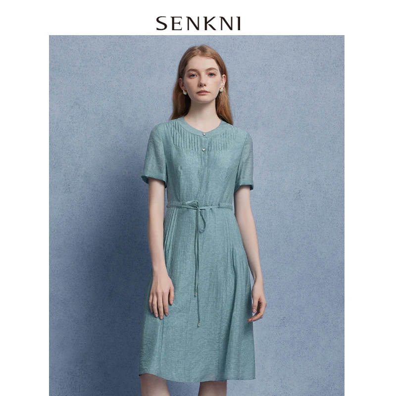 圣可尼复古精致欧根纱连衣裙S161238MD