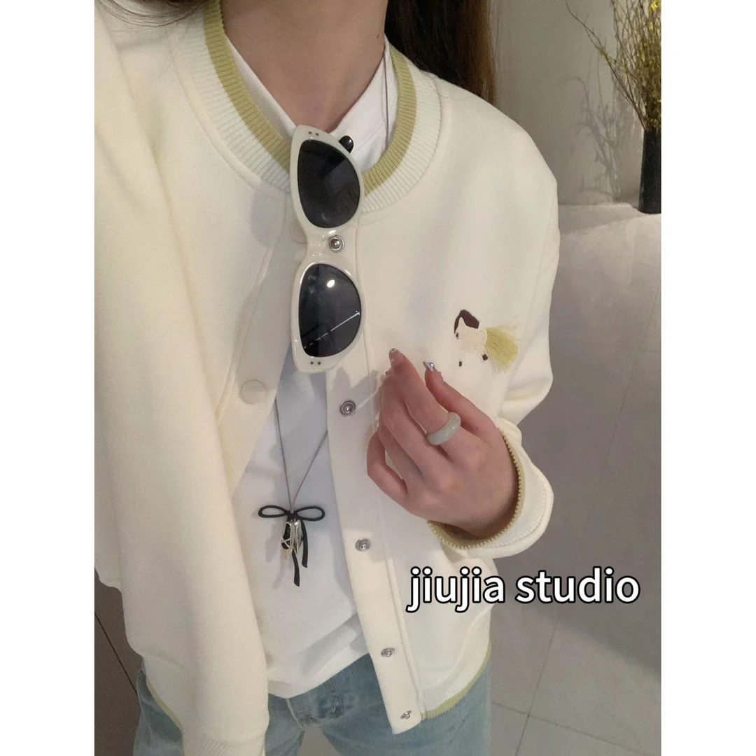 九佳 【欧尼感】棒球服外套春秋时尚休闲宽松百搭ins外套开衫