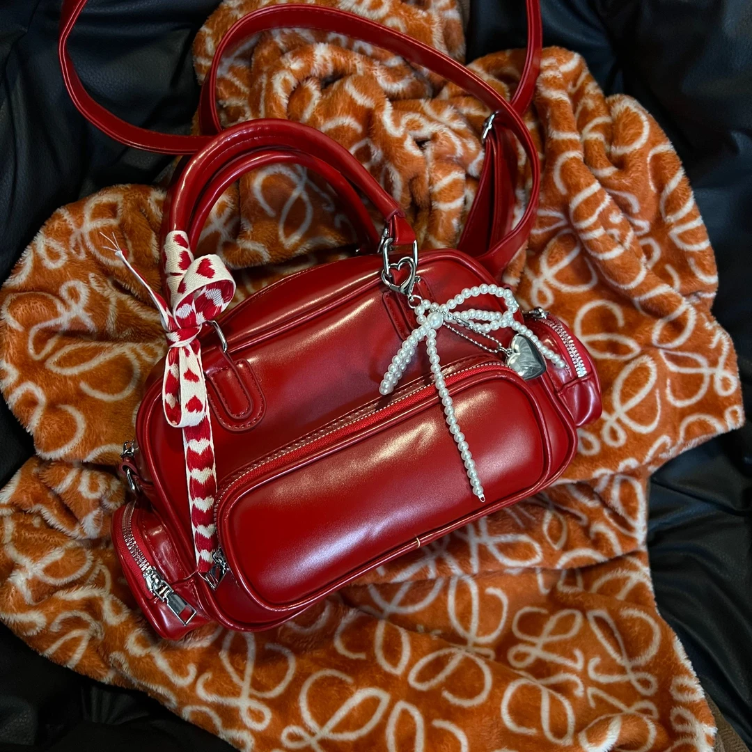 小众INS双肩包波士顿圆筒包斜挎包