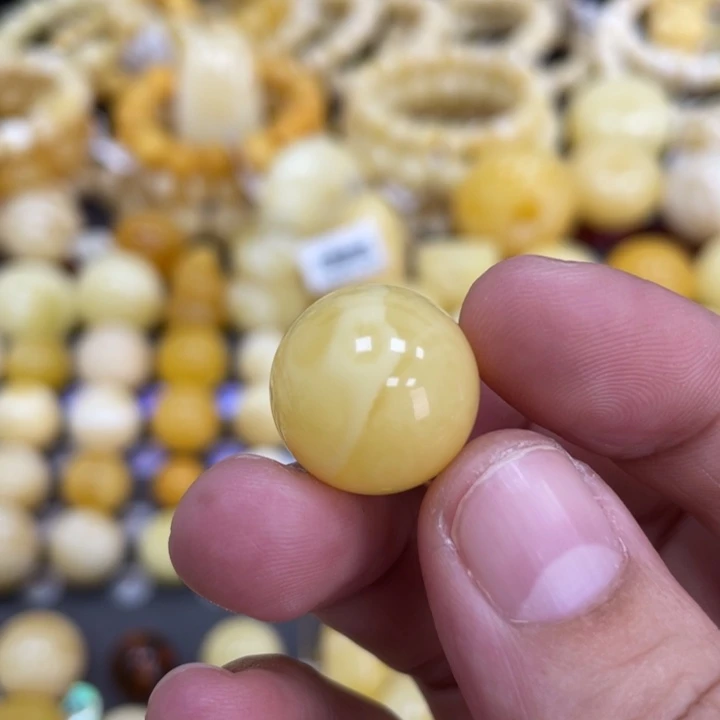 放***福裸石蜜蜡未镶嵌16.5mm瑕疵