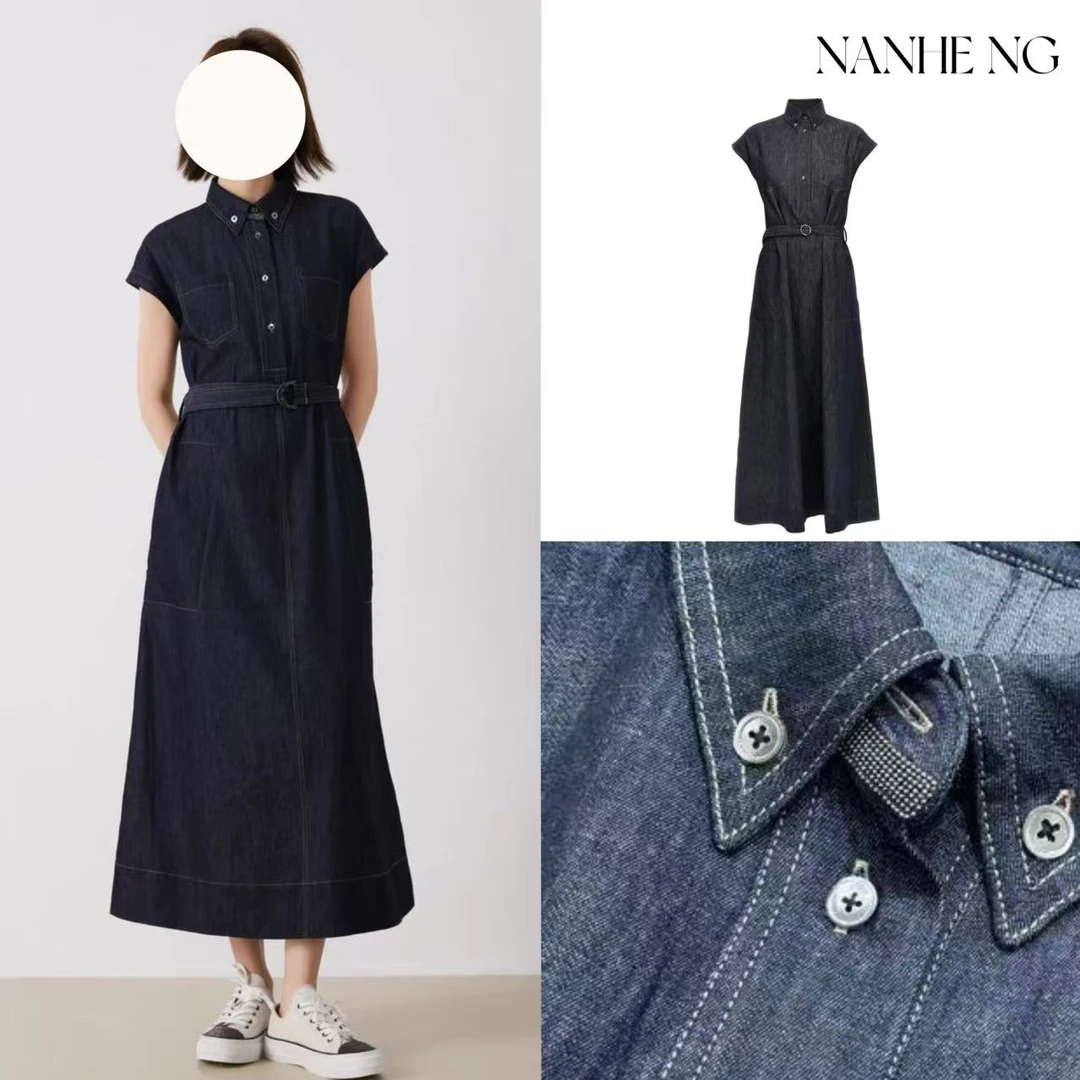 5425A女士中长牛仔连衣裙25春夏收腰宽松显瘦时尚
