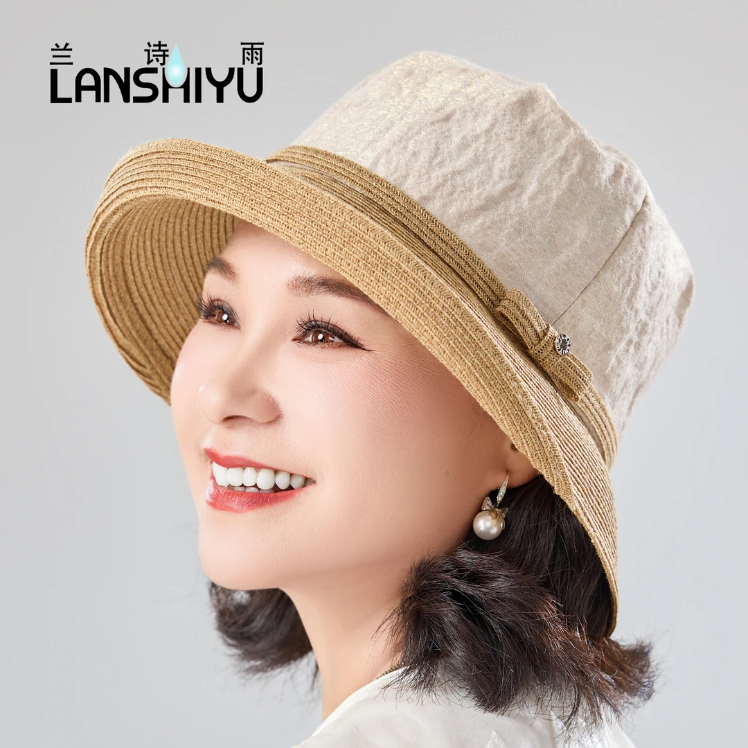 夏季防晒草帽大帽檐草编织帽子女时尚百搭渔夫帽遮遮阳帽