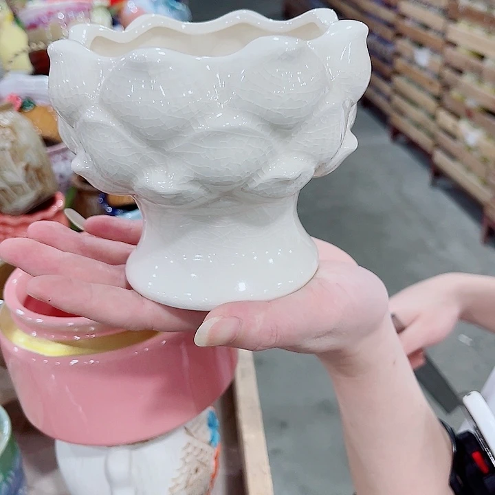 有孔，凑10元包邮陶瓷花盆发货！