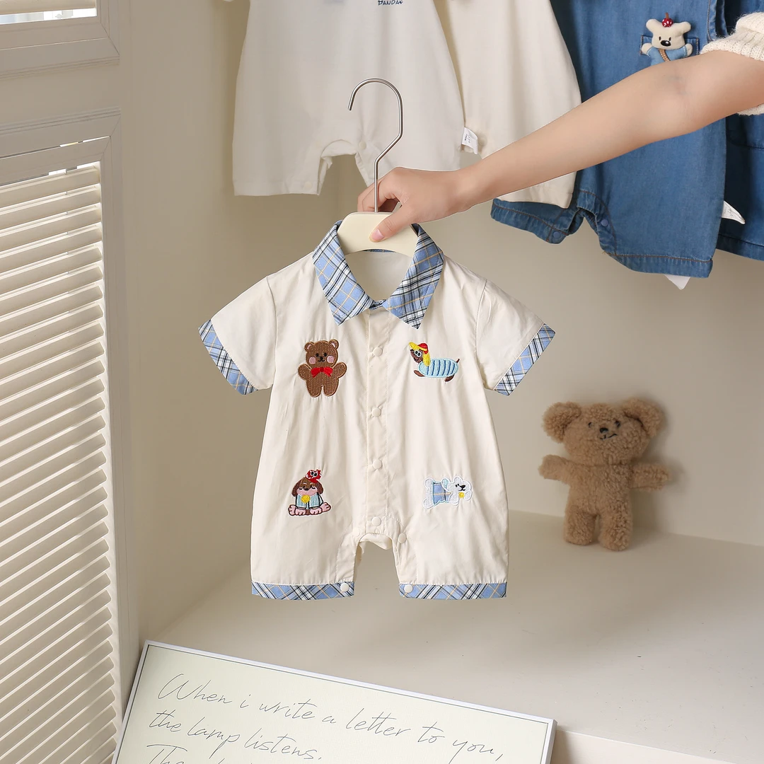 夏季薄款衣服儿童外出服新款婴儿宝宝爬服婴幼儿夏天连身衣卡通