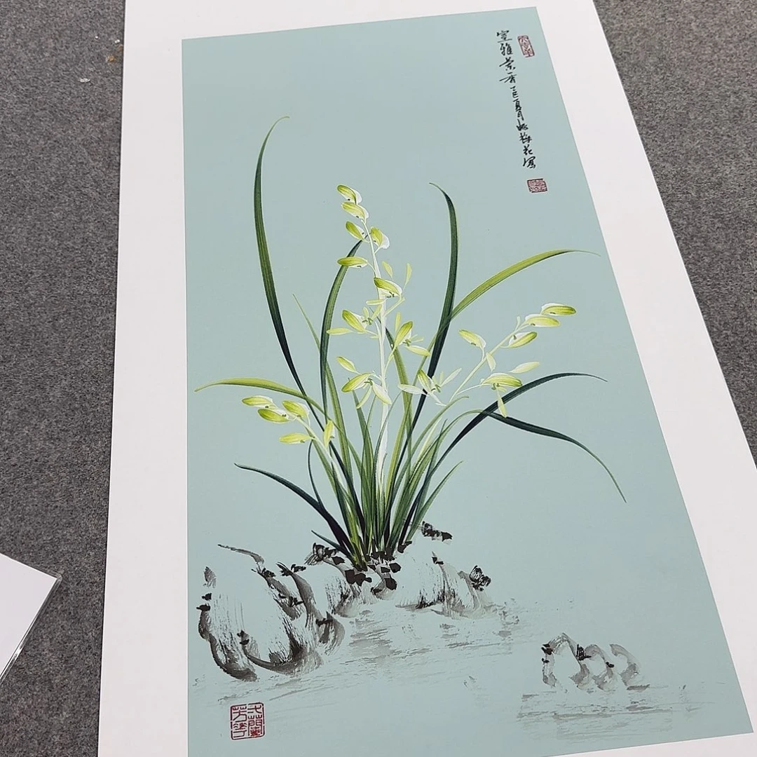 国画一笔两色立体兰花