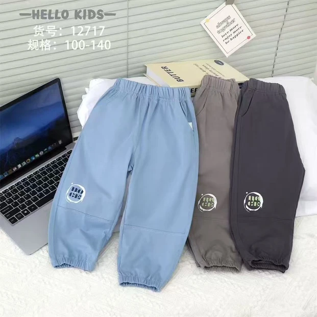 12717米咔拼接小裤（深灰）