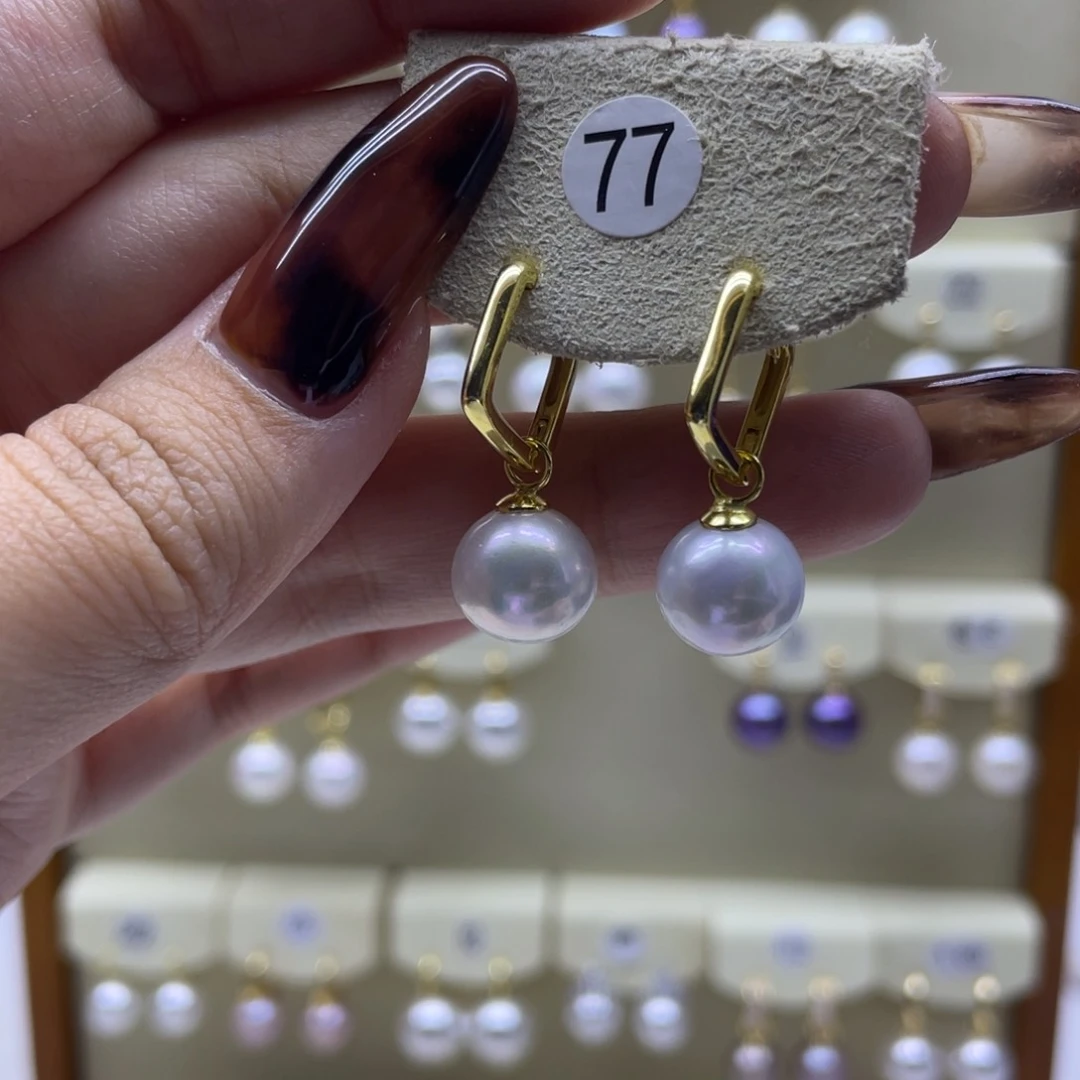 淡水珍珠耳饰银S925镶嵌