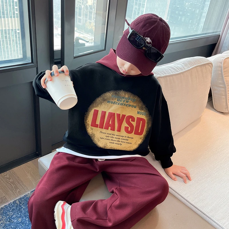 【财才熊】运动套装亲子装长袖连帽卫衣【5A003】男童童装