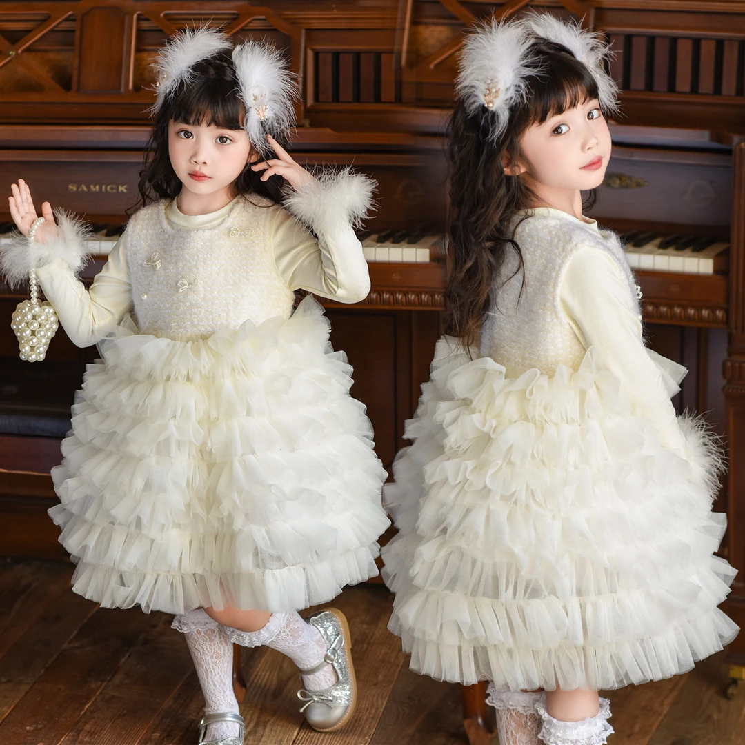 2025新款秋冬公主裙宝宝时尚打底裙儿童蓬蓬裙女孩蛋糕裙连衣裙潮