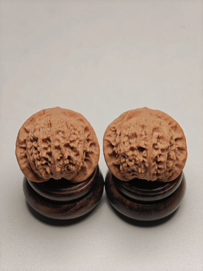 【收藏对】平顶-边37.7-文玩核桃把件