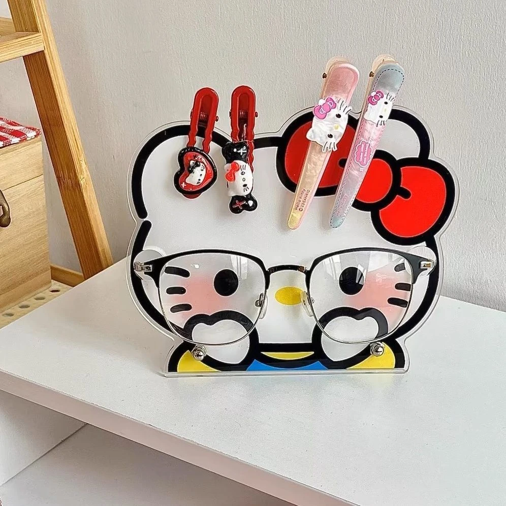 可爱hellokitty眼镜收纳架可爱桌面亚克力墨镜放置架发夹收纳架