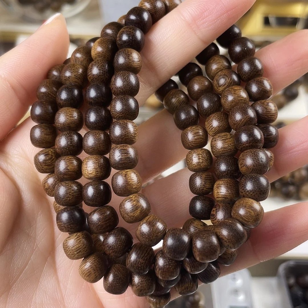 手串沉香越南芽庄黄棋窖藏古董玉化瘤疤0.8×108