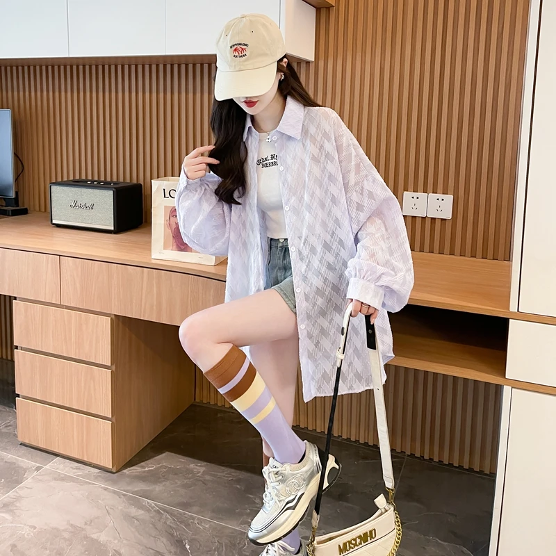 薄款polo领设计衬衫外套女2025夏季新款韩版开衫防晒衬衣韩系穿搭