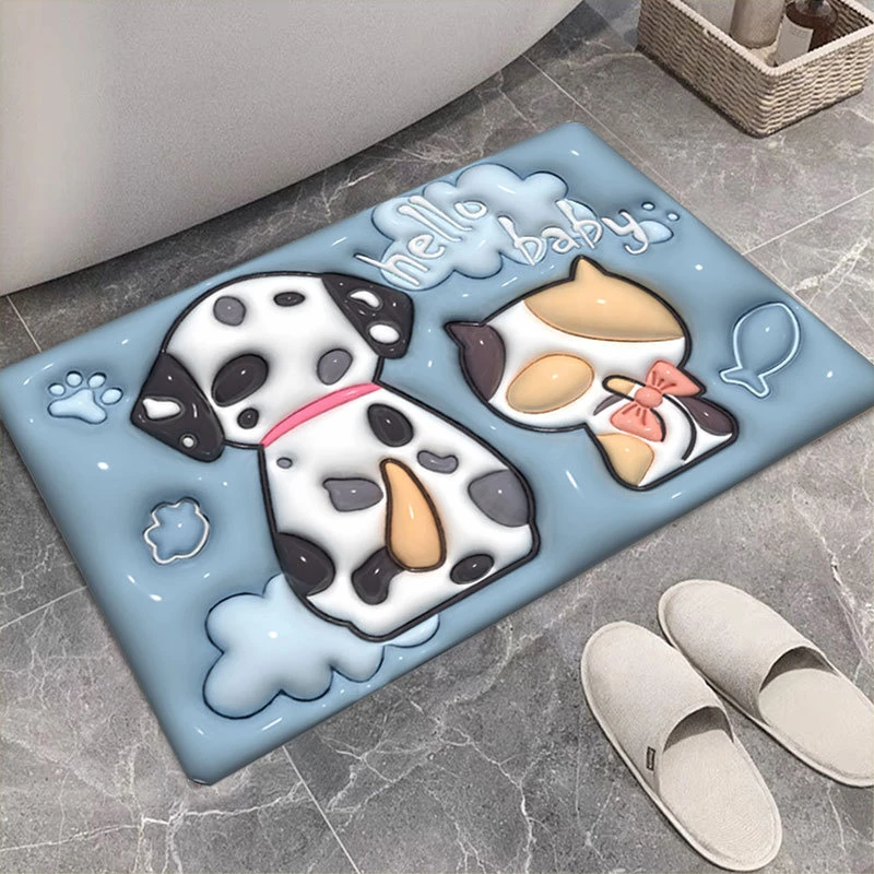 硅藻泥地垫卡通吸水垫浴室卫生间门防滑速干脚垫门垫厕所家用地毯