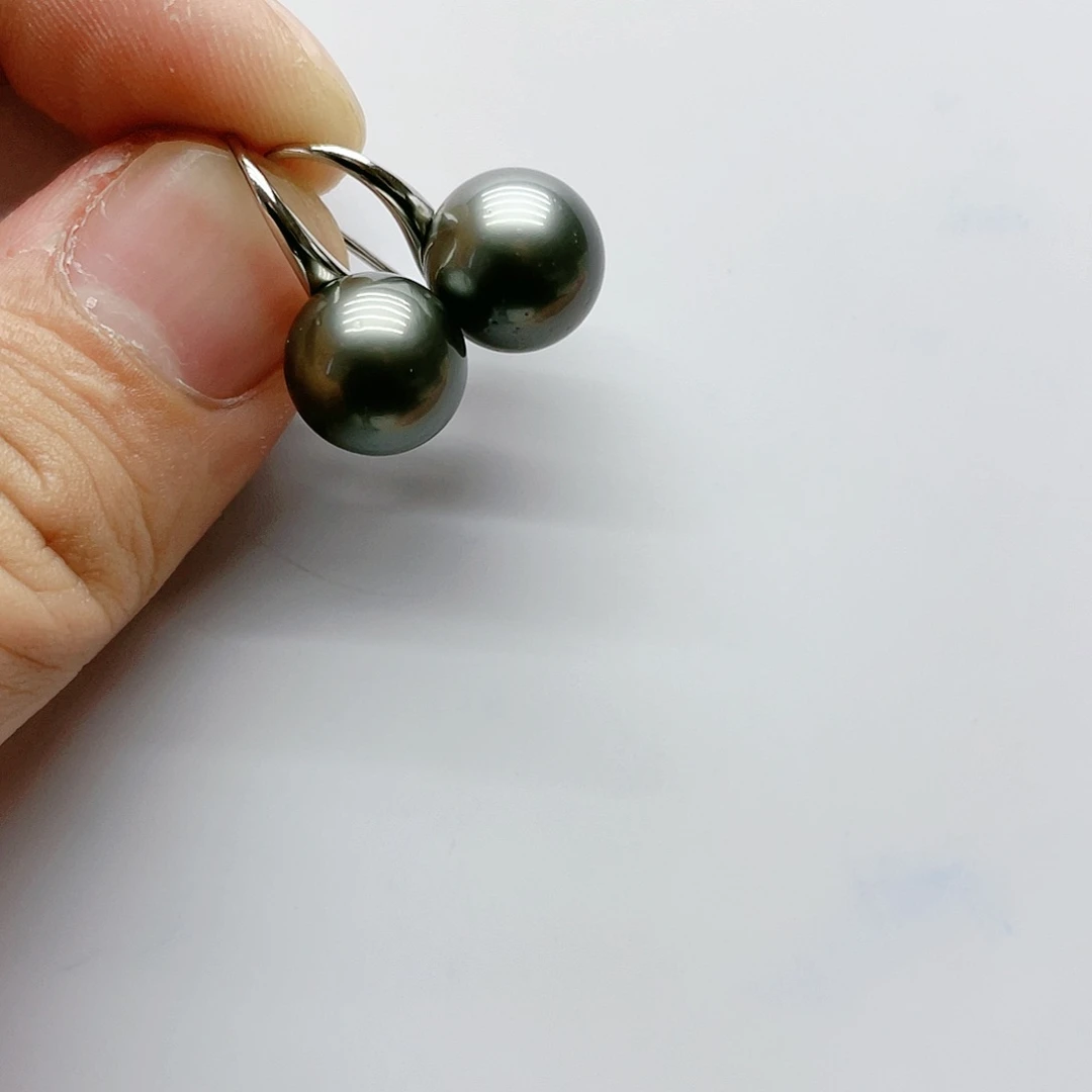 海水珍珠耳饰银S925镶嵌