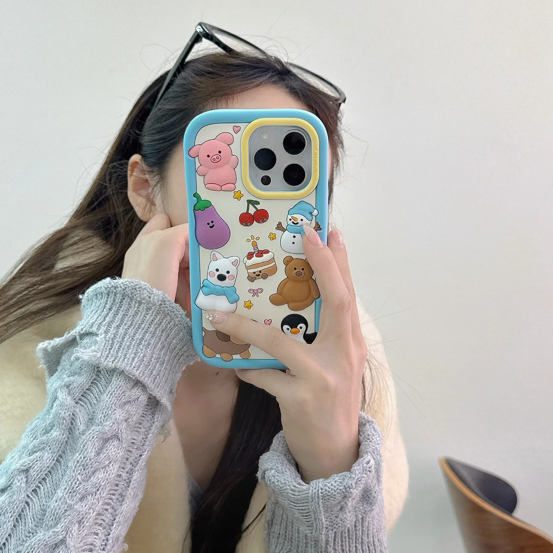 公仔合集适用iphone16防摔卡通硅胶软壳新年款苹果15可爱立体壳