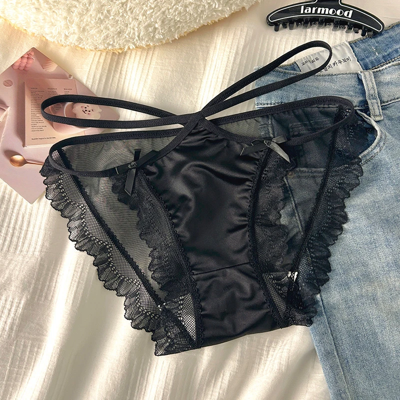 [小蛮腰]性感蕾丝低腰纯欲风轻薄透气三角裤内裤女上海电视台薄款