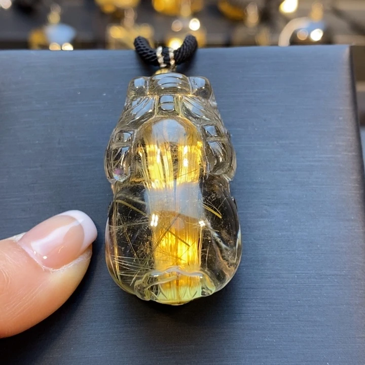 发晶未镶嵌颈饰高品质钛晶貔貅吊坠