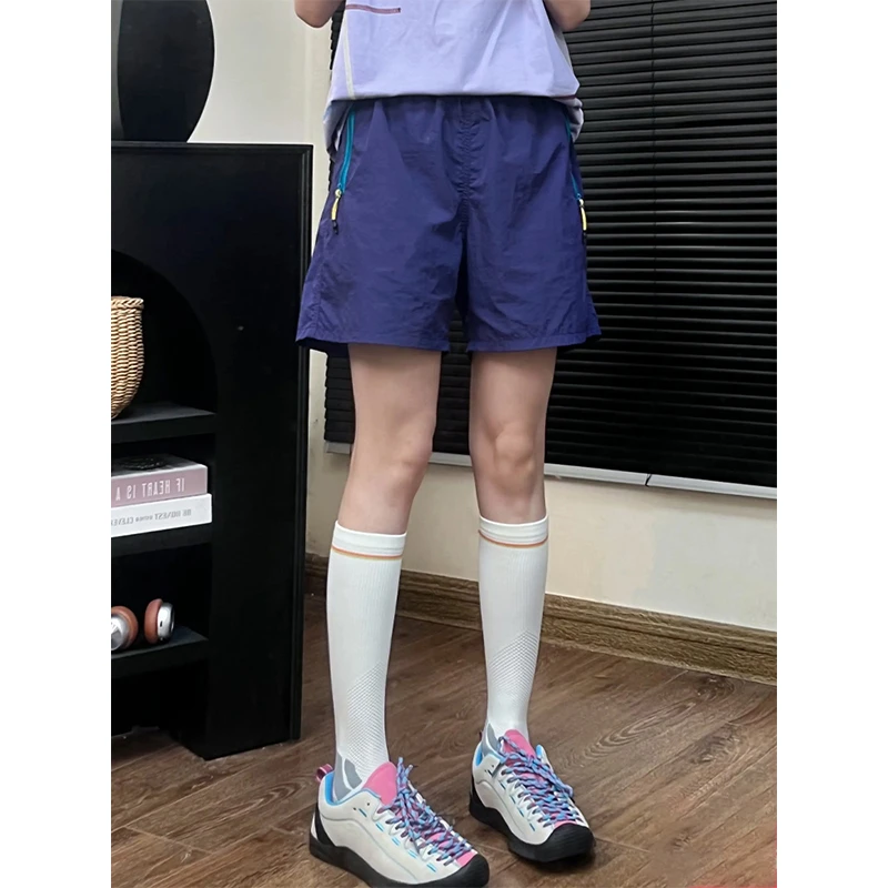 【虞UU】紫色速干短裤男女款夏季冰丝山系户外裤子羽毛球运动骑行裤