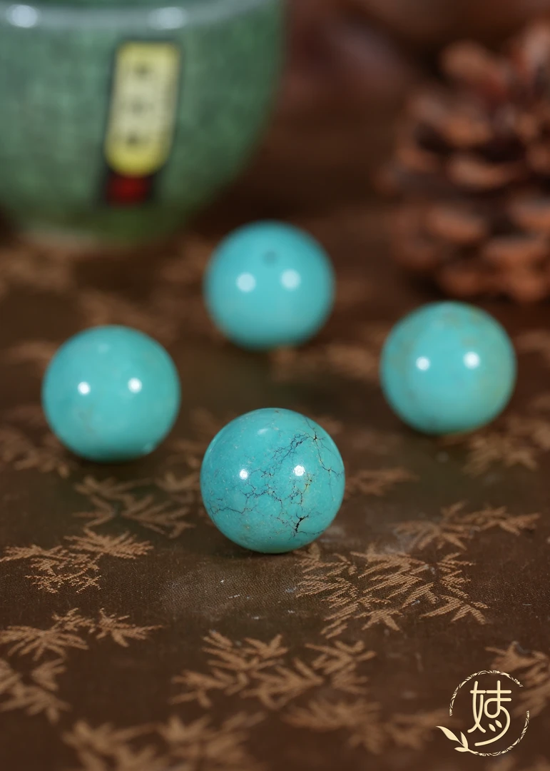 【婧婧精选】精品 · 原矿绿松石单珠 17mm+（颜色纹路多样性发其一）