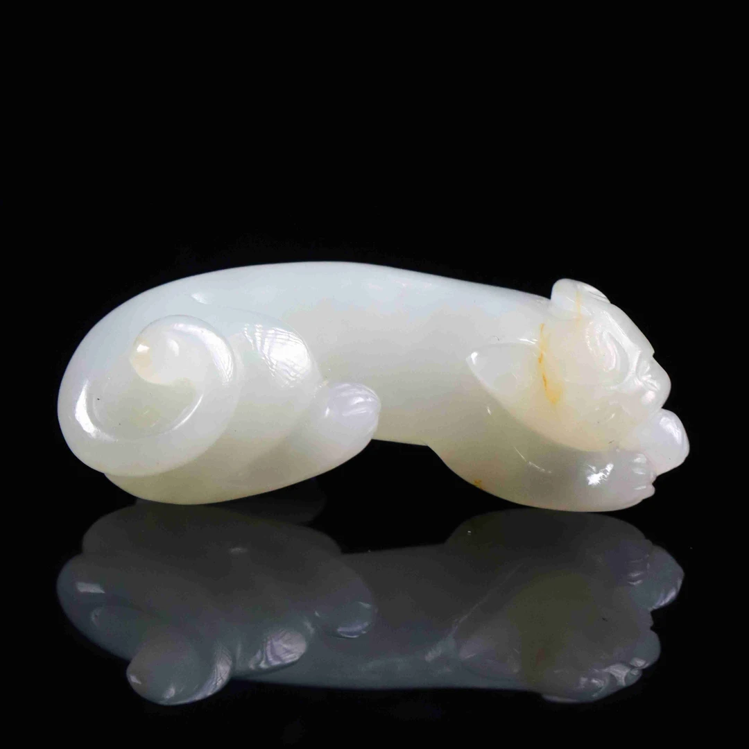 清代和田玉瑞兽花件-NX