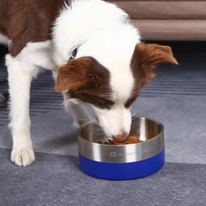 休普狗碗狗食盆304不锈钢狗碗宠物猫碗饭碗护颈大小型犬喝水盆