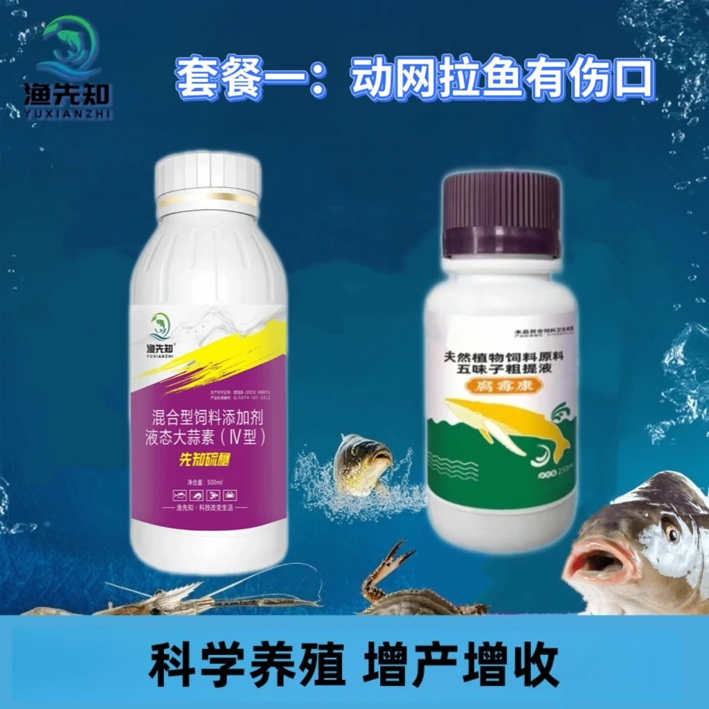 渔先知水霉处理套餐四大家鱼水霉大蒜素五倍子硫醚沙星厂家直发
