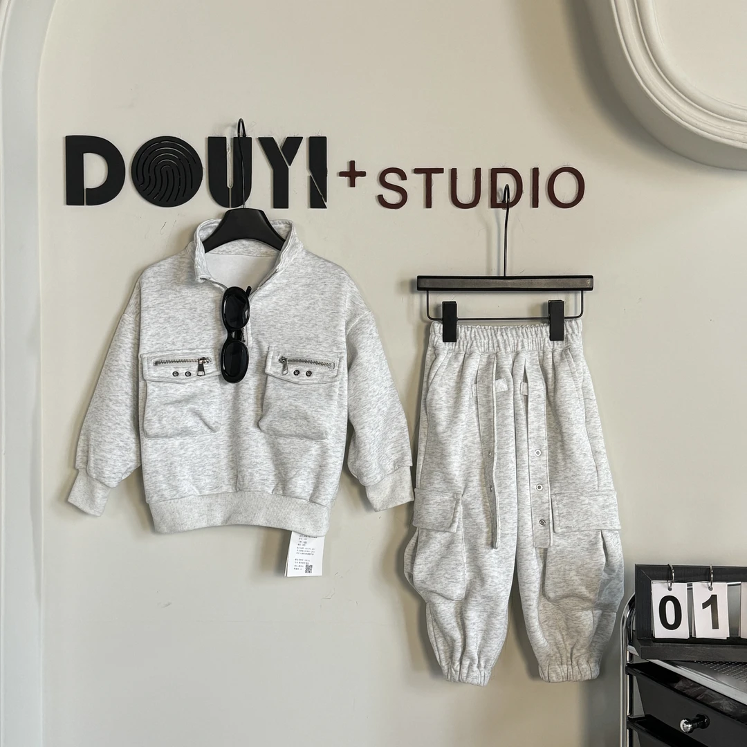 2025秋季新款韩版立体口袋套装-1055