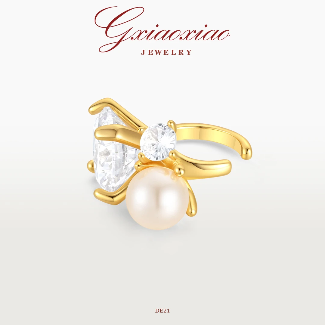 G XIAOXIAO 镀K金 法式轻奢气质优雅精致百搭耳夹 DE21