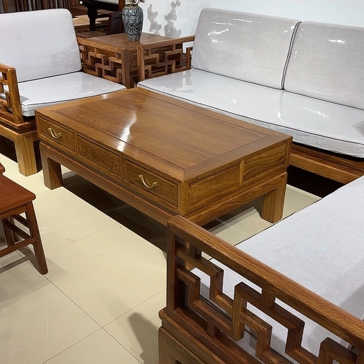 木1236件套刺猬紫檀全料曲尺沙发配坐垫包邮