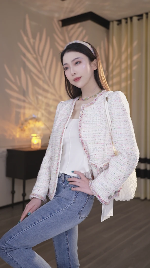 【沁粉】杭州超哥2025新款轻奢时尚法式百搭春秋小香风外套CO83623