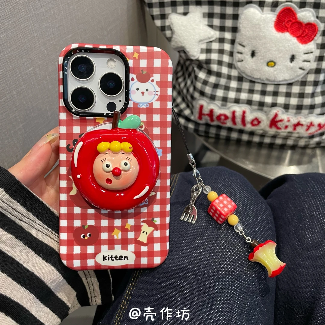 立体苹果磁吸支架菲林壳适用iPhone16/15/14/13小众趣味手机壳