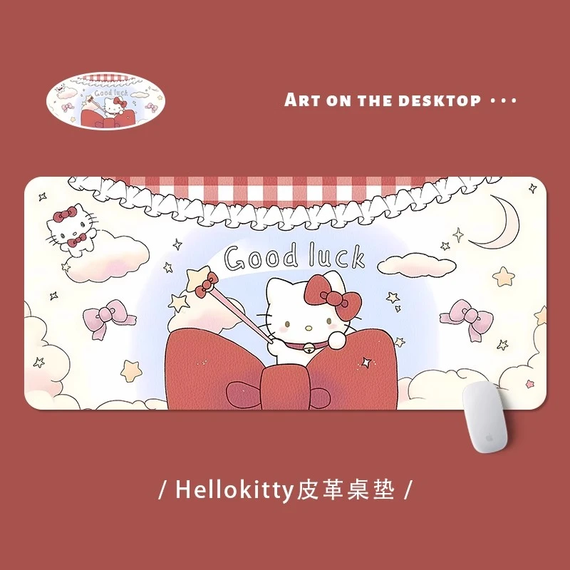 卡通HelloKitty鼠标垫子可爱超大皮革办公室电脑桌面垫学生书桌垫