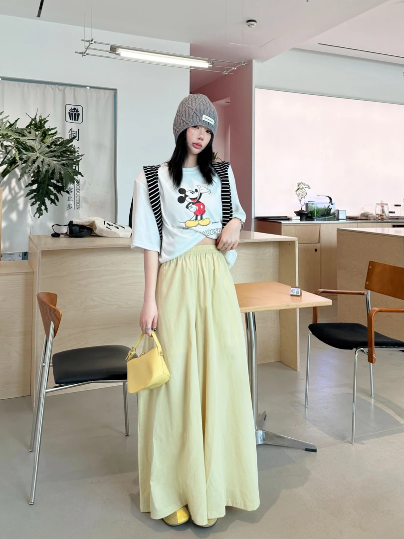 女士时尚A版高档亚麻阔腿裤2531