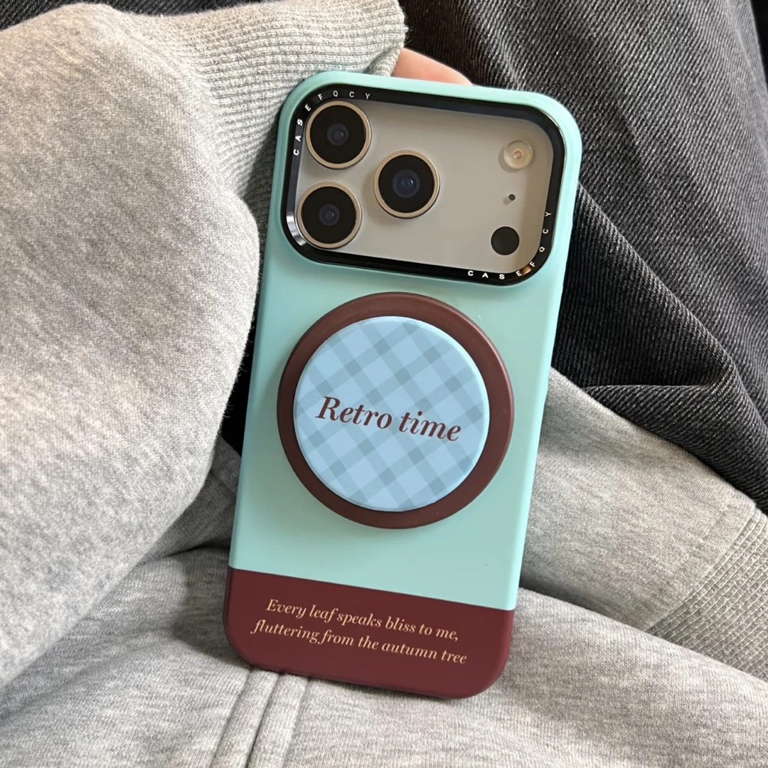 早秋海盐蓝棕菲林适用苹果17promax韩系16PRO手机壳15/14/16硬壳