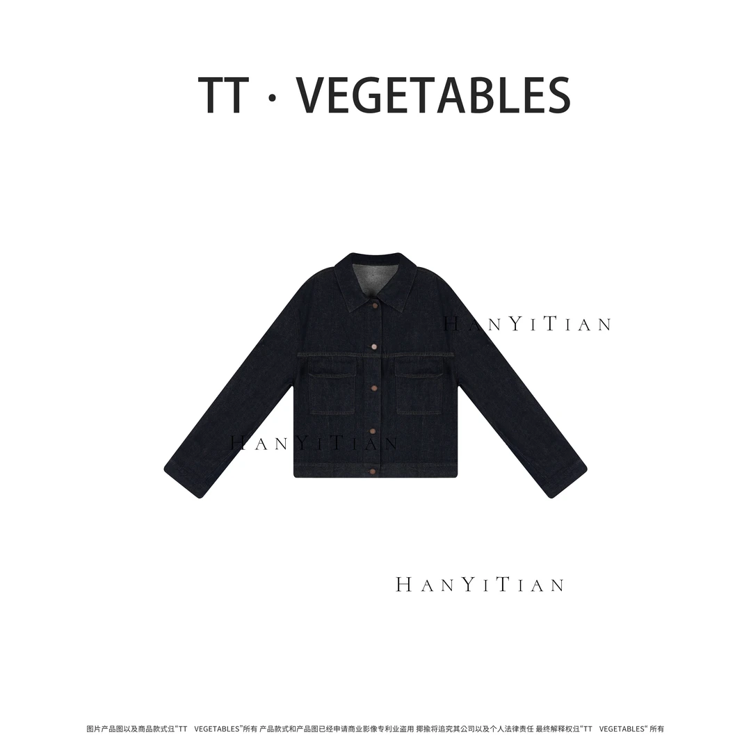 晚霞 春季新款单排扣长袖牛仔外套511207