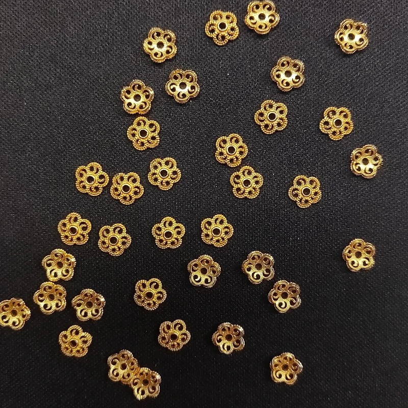 925银银制品 【发2片】A款五瓣花花托配件 PJ509