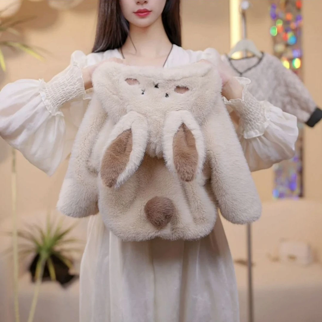 2025秋冬新款女童洋气毛毛绒外套加绒连帽外套保暖