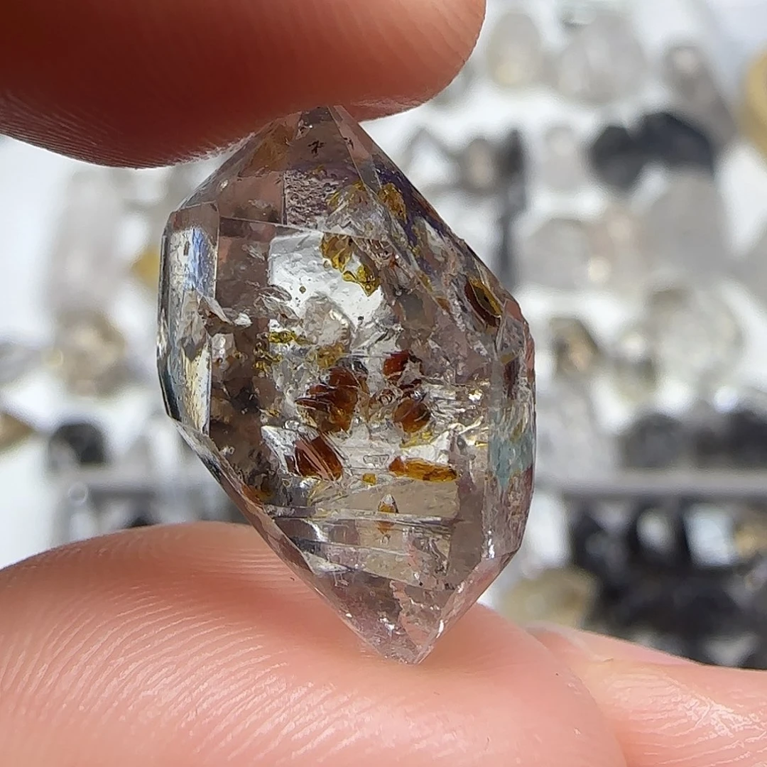 未镶嵌水晶珠宝半成品油胆水胆双尖