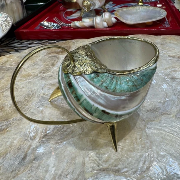 YH-【星河矮款杯】东南亚深海金色镶嵌装饰品桌面摆件1个