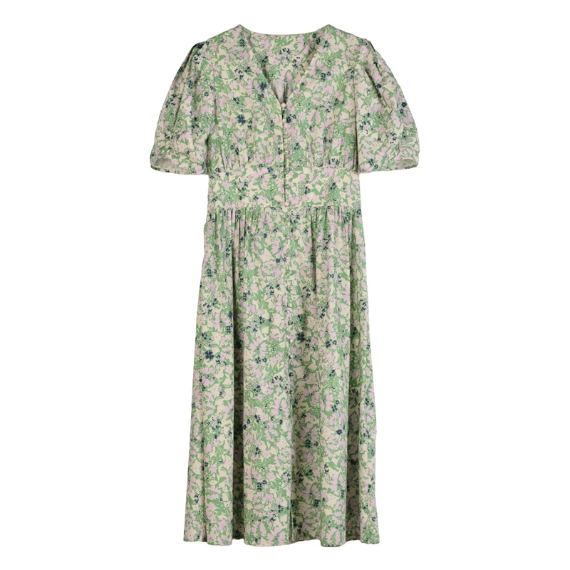 【YZ专属】夏季连衣裙女高腰显瘦长裙25L7006(颜色不同面料)