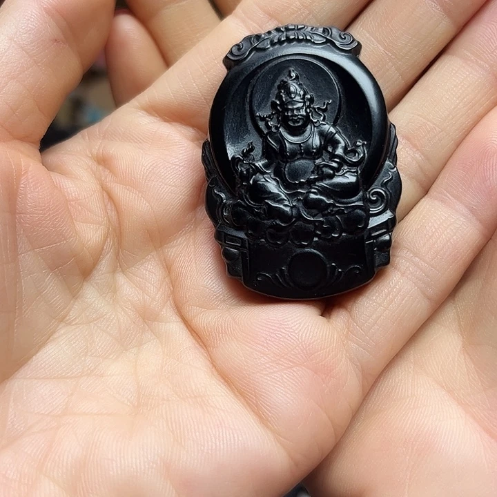 吊坠(赠链)未镶嵌和田玉（墨玉）黄财