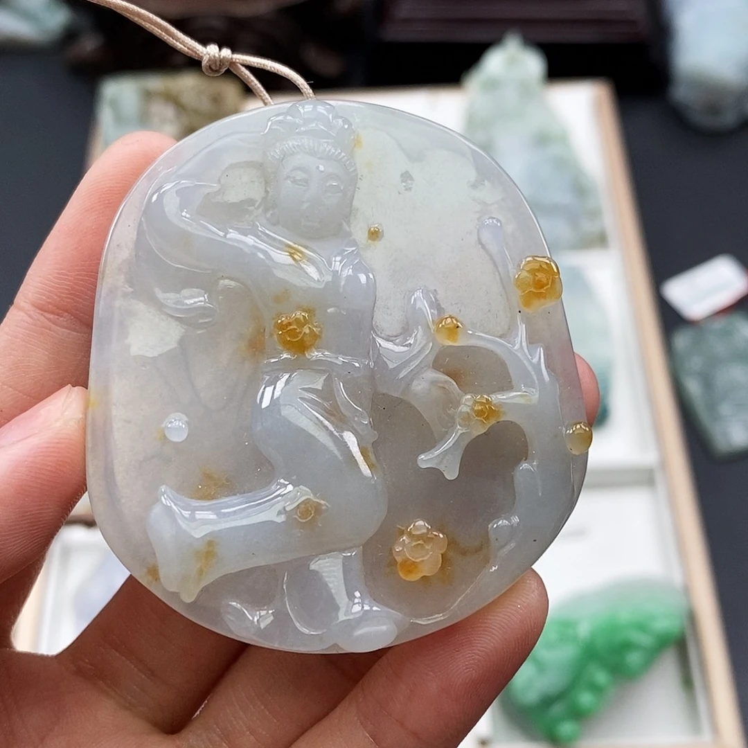 翡翠未镶嵌颈饰果*缅甸翡翠a货