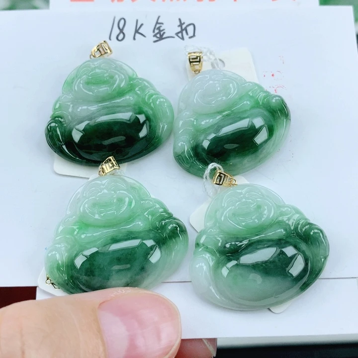 翡翠挂件18K金镶嵌多样性发其1