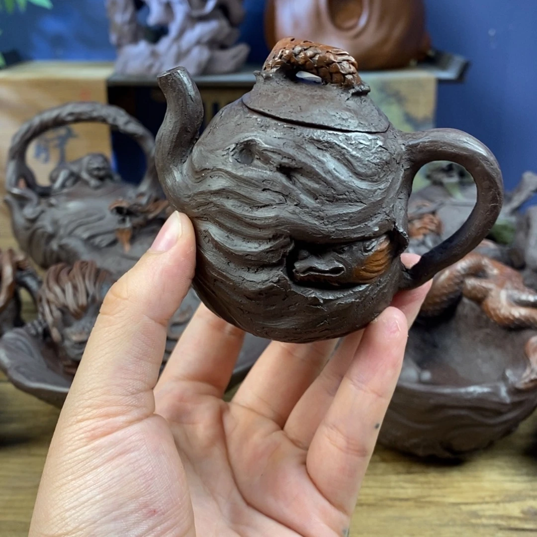 茶壶紫砂紫砂 龙壶