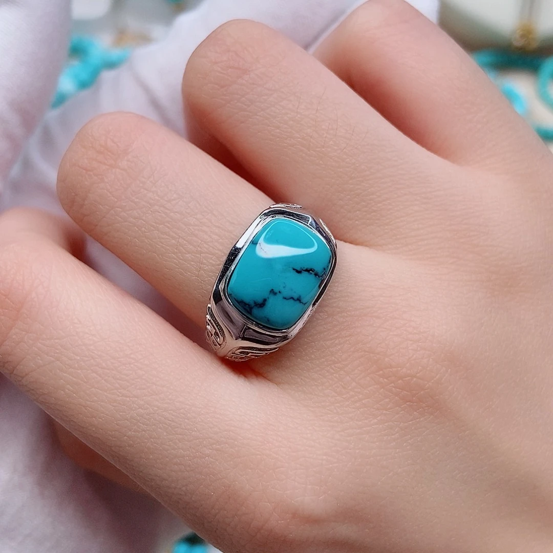 绿松石珠宝奇石银S925镶嵌